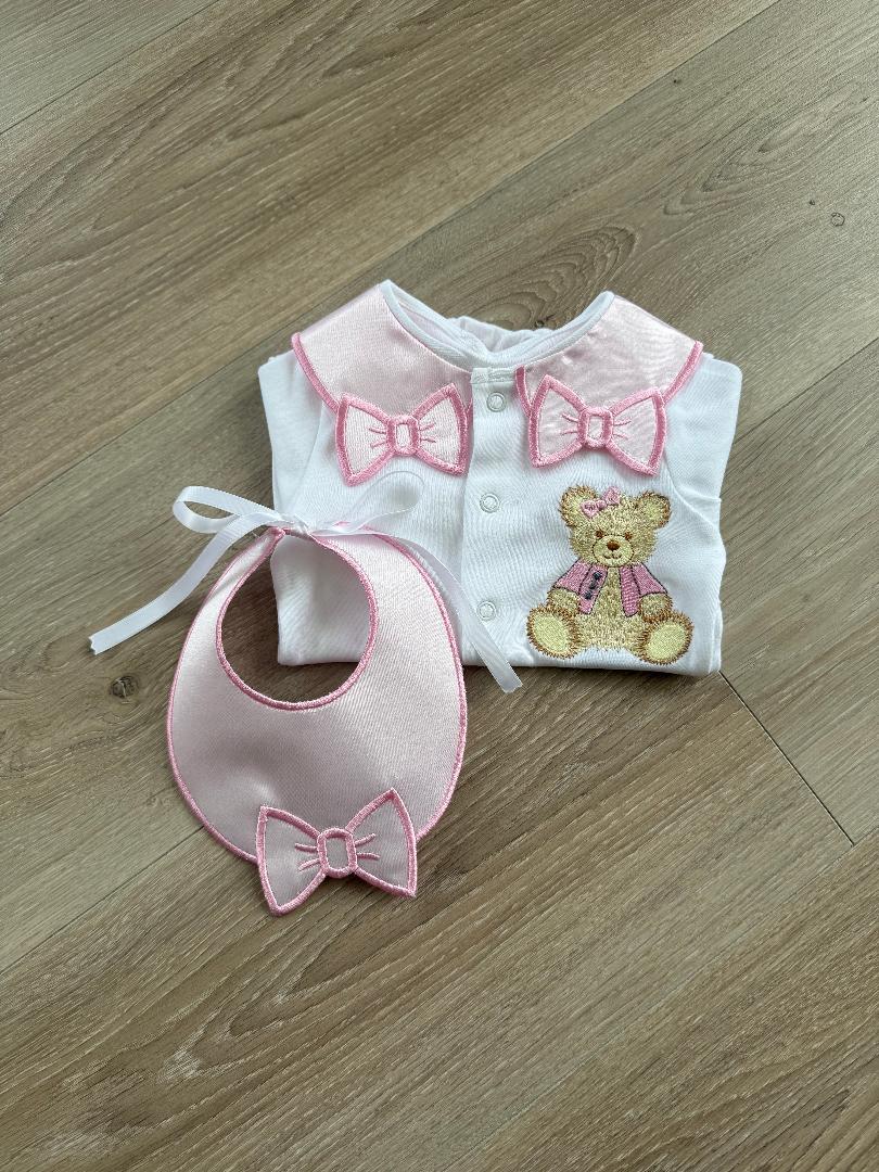 Teddy Bear Sleepsuit & Bib