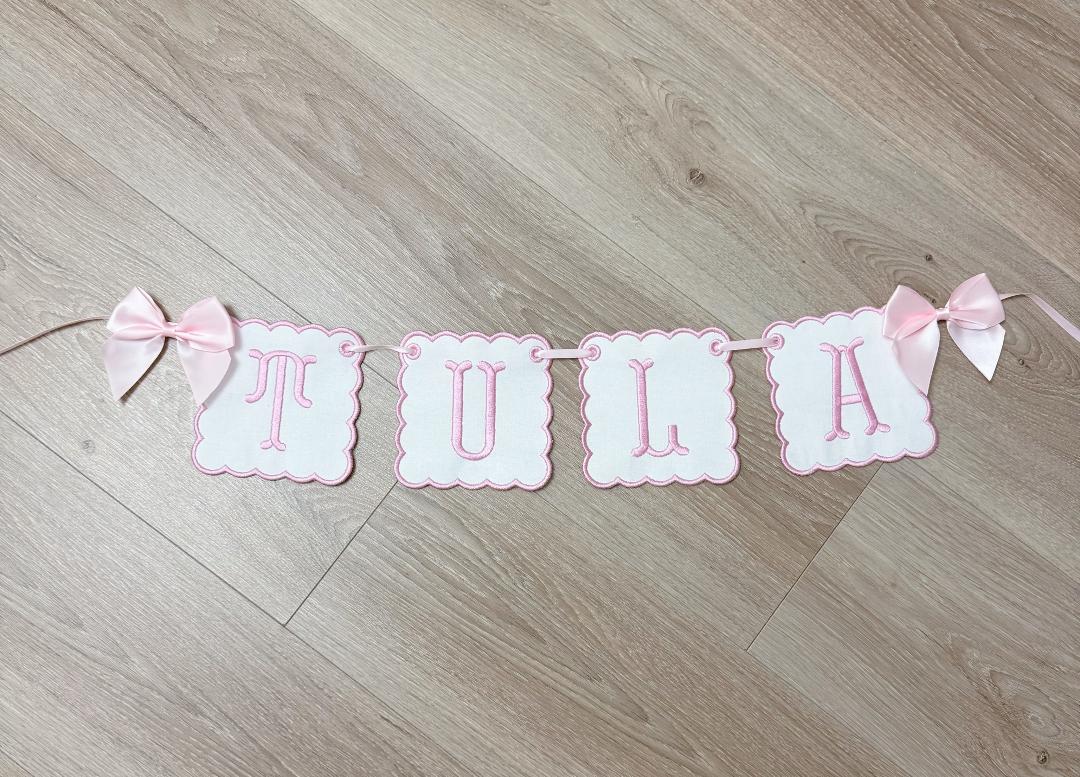 Baby name bunting