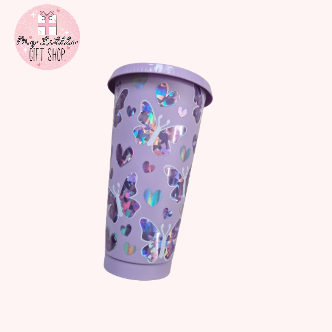 Lilac Butterfly 24oz Cold Cup