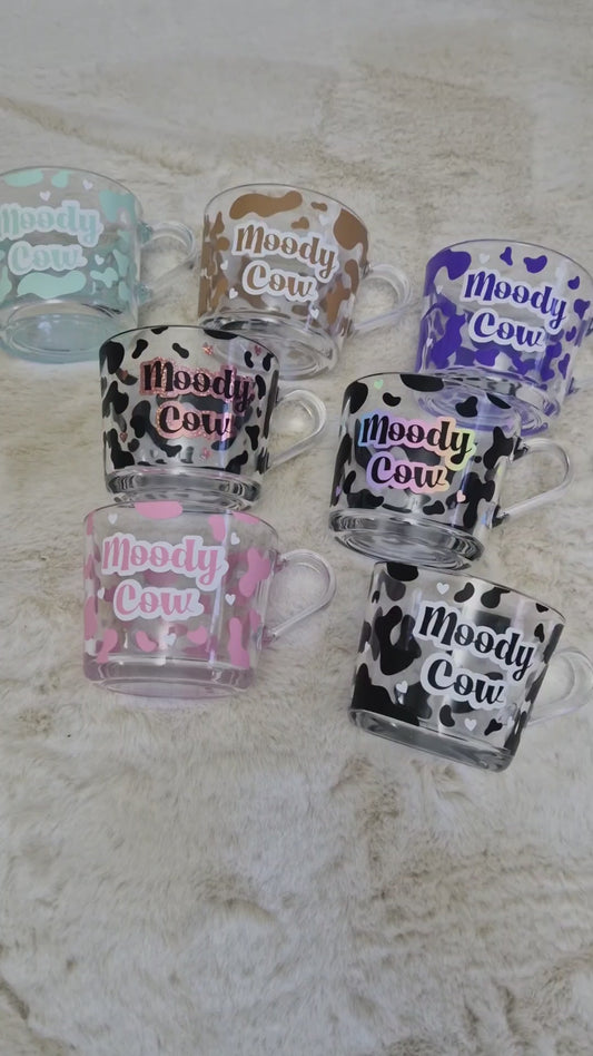 Moody Cow Glass Mug