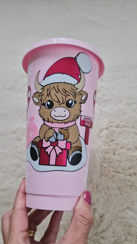 Highland Cow Cutie 24oz Cold Cup