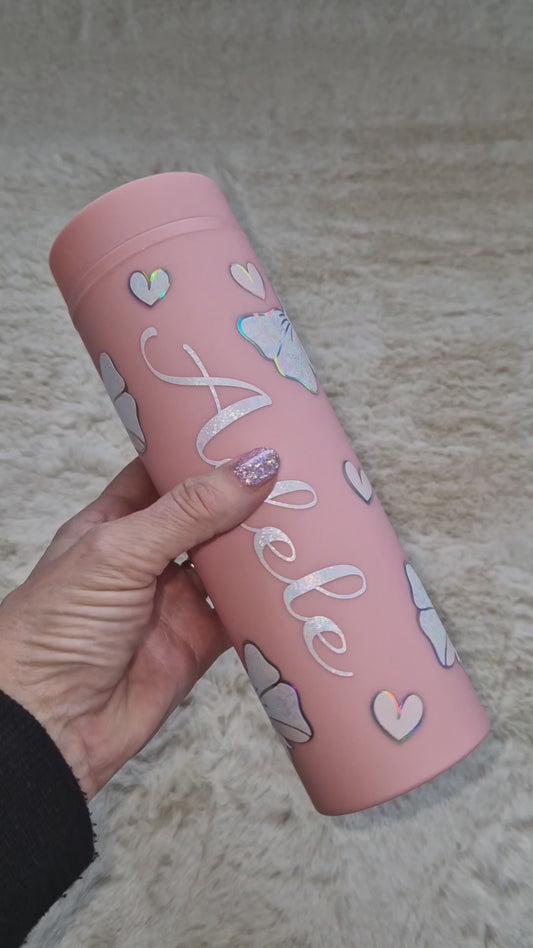 Bows & Hearts Personalised Skinny Tumbler